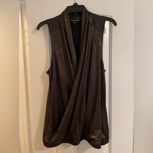 Rock & Republic gold & Black plunging V neck tunic (top).